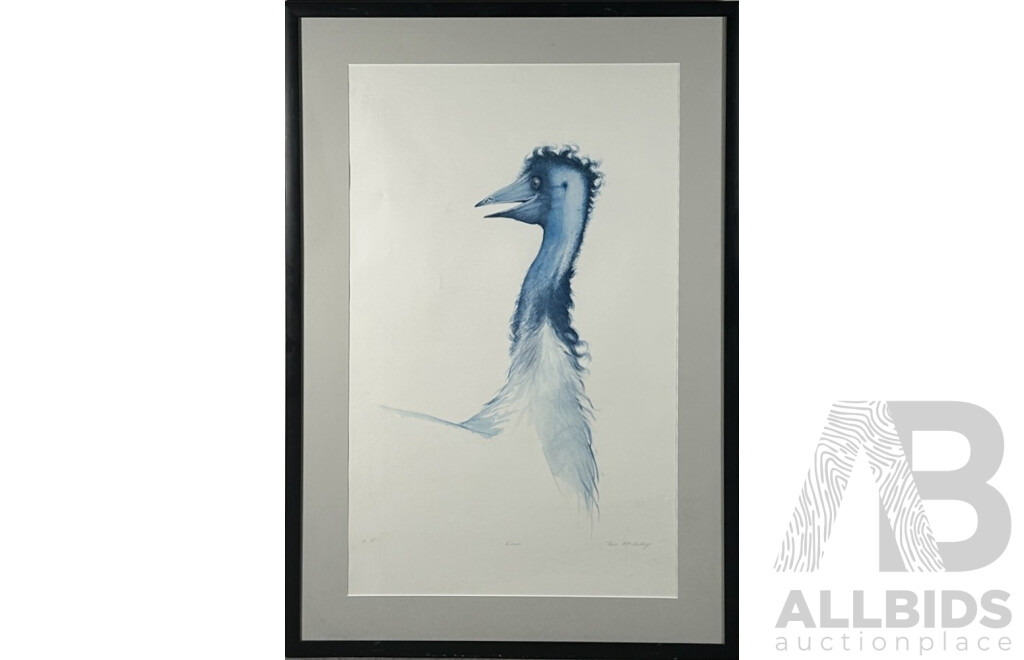 Tom McAulay, (20th Century, Australian, 1946-), Emu, Editioned as Artist's Proof & Signed Colour Print of Original Watercolour, 98 X 66 Cm (frame)
