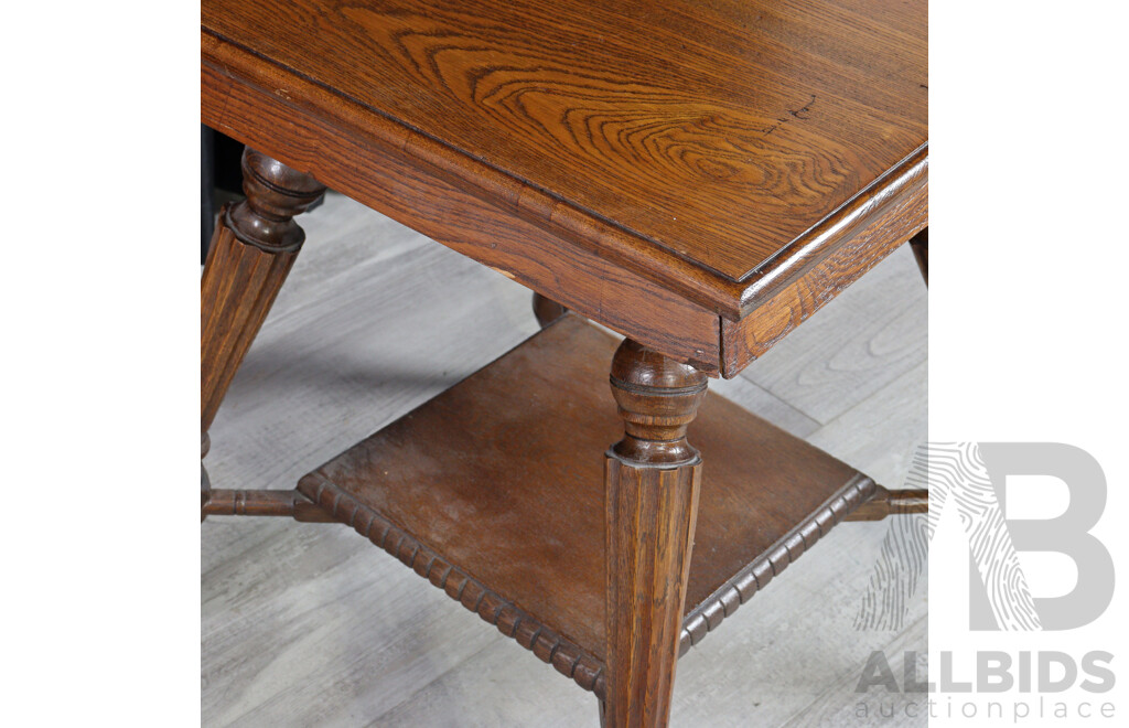 Edwardian Oak Two Tier Side Table