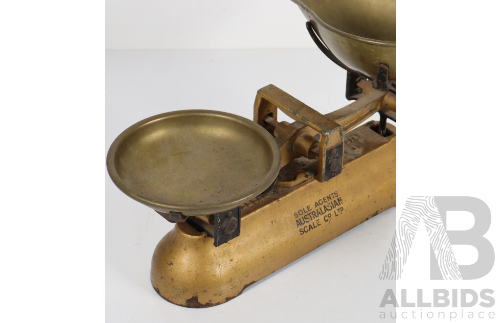Set of Vintage Counter Weight Bench Top Scales by Australasian Scale Co