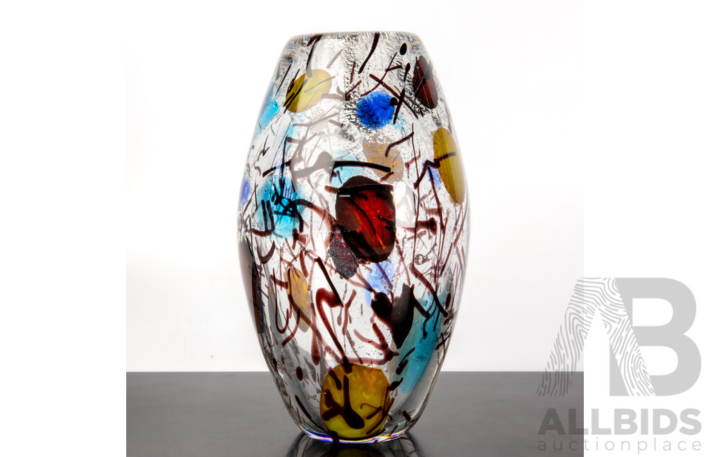 Retro Funky Murano Multicolour Heavy Glass Vase