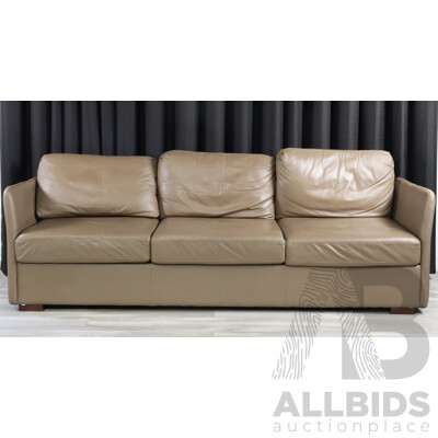 Modern Leather Three Seater Lounge