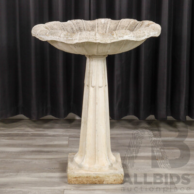 Vintage Concrete Pedestal Water Fountain