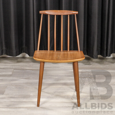 J77 Natural Finish Dining Chair by FDB Mobler