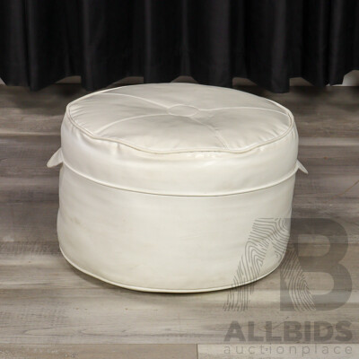 Retro Vinyl Ottoman