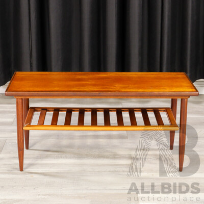 Vintage Teak Coffee Table with Magazine Shelf Vintage Teak Coffee Table with Magazine Shelf