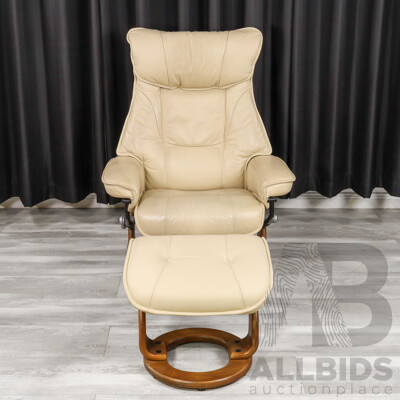 Modern Leather Recliner and Footstool by Recline & Relax Furniture Modern Leather Recliner and Footstool by Recline & Relax Furniture