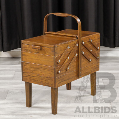 Elevated Timber Concertina Sewing Box by Singer Elevated Timber Concertina Sewing Box by Singer