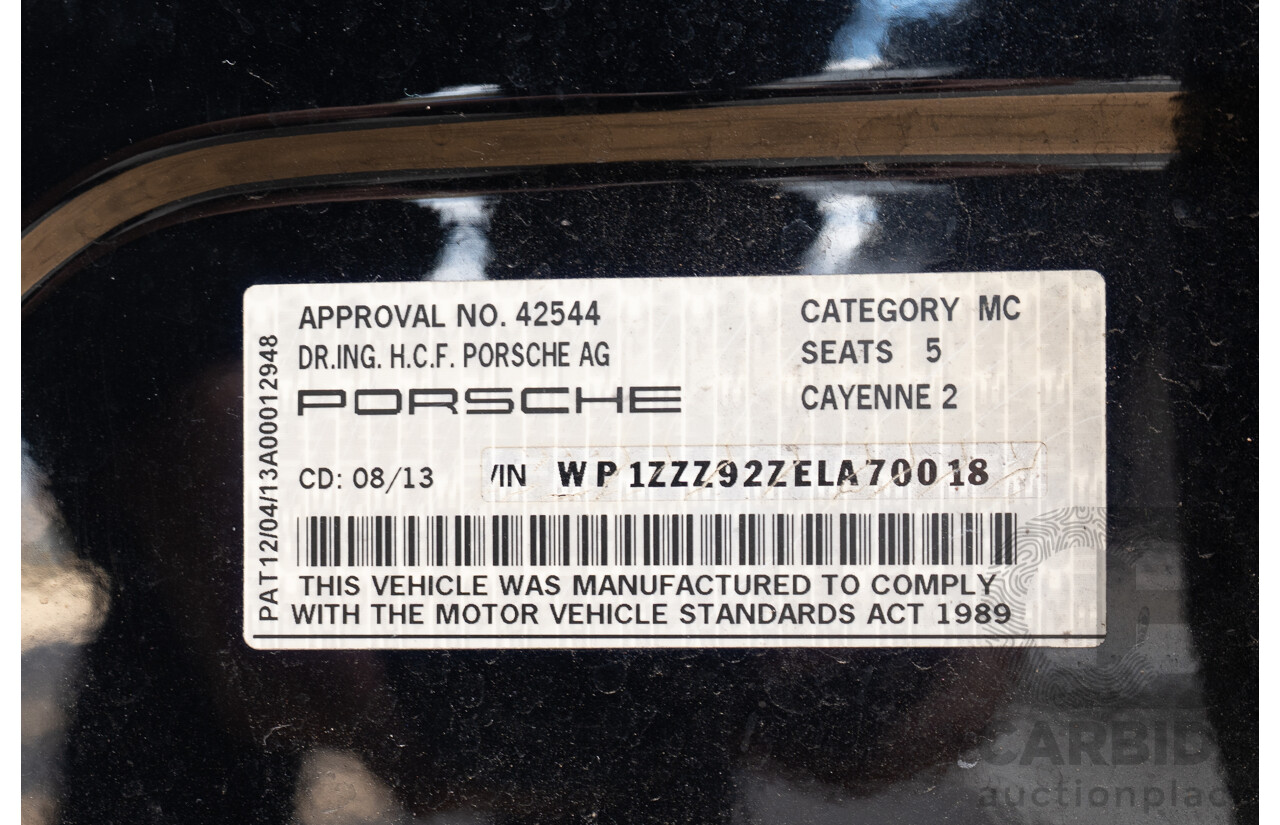 8/2013 Porsche Cayenne GTS 92A Series 2 (AWD) MY14 4d Wagon Jet Black V8 4.8L