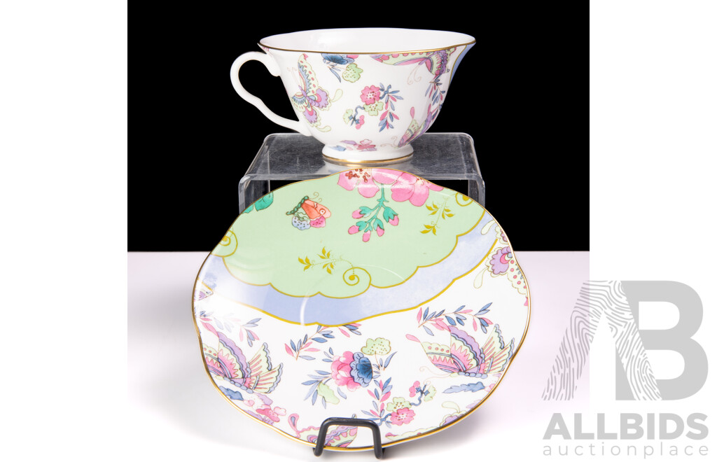 English Wedgwood, The Tea Story Collection, Porcelain Duo in Butterfly Bloom Pattern, in Original Box