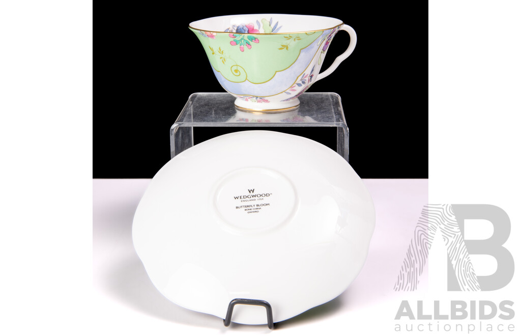 English Wedgwood, The Tea Story Collection, Porcelain Duo in Butterfly Bloom Pattern, in Original Box