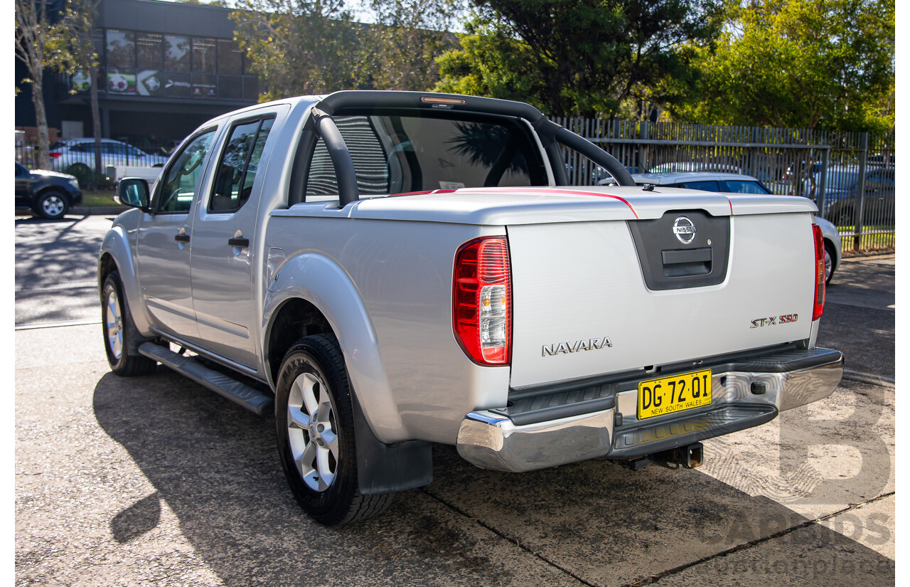 1/2012 Nissan Navara ST-X 550 (4x4) D40 Dual Cab Utility Brilliant Silver Metallic Turbo Diesel V6 3.0L