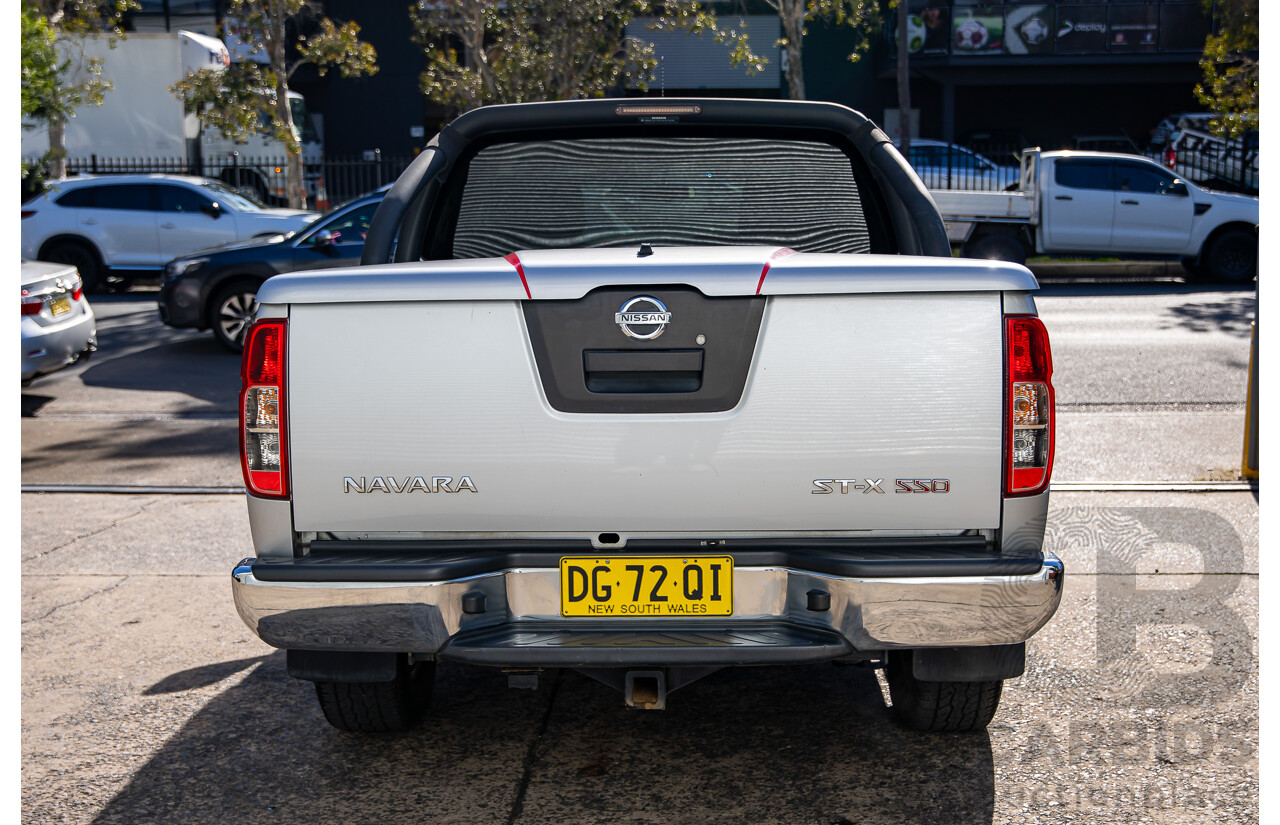 1/2012 Nissan Navara ST-X 550 (4x4) D40 Dual Cab Utility Brilliant Silver Metallic Turbo Diesel V6 3.0L