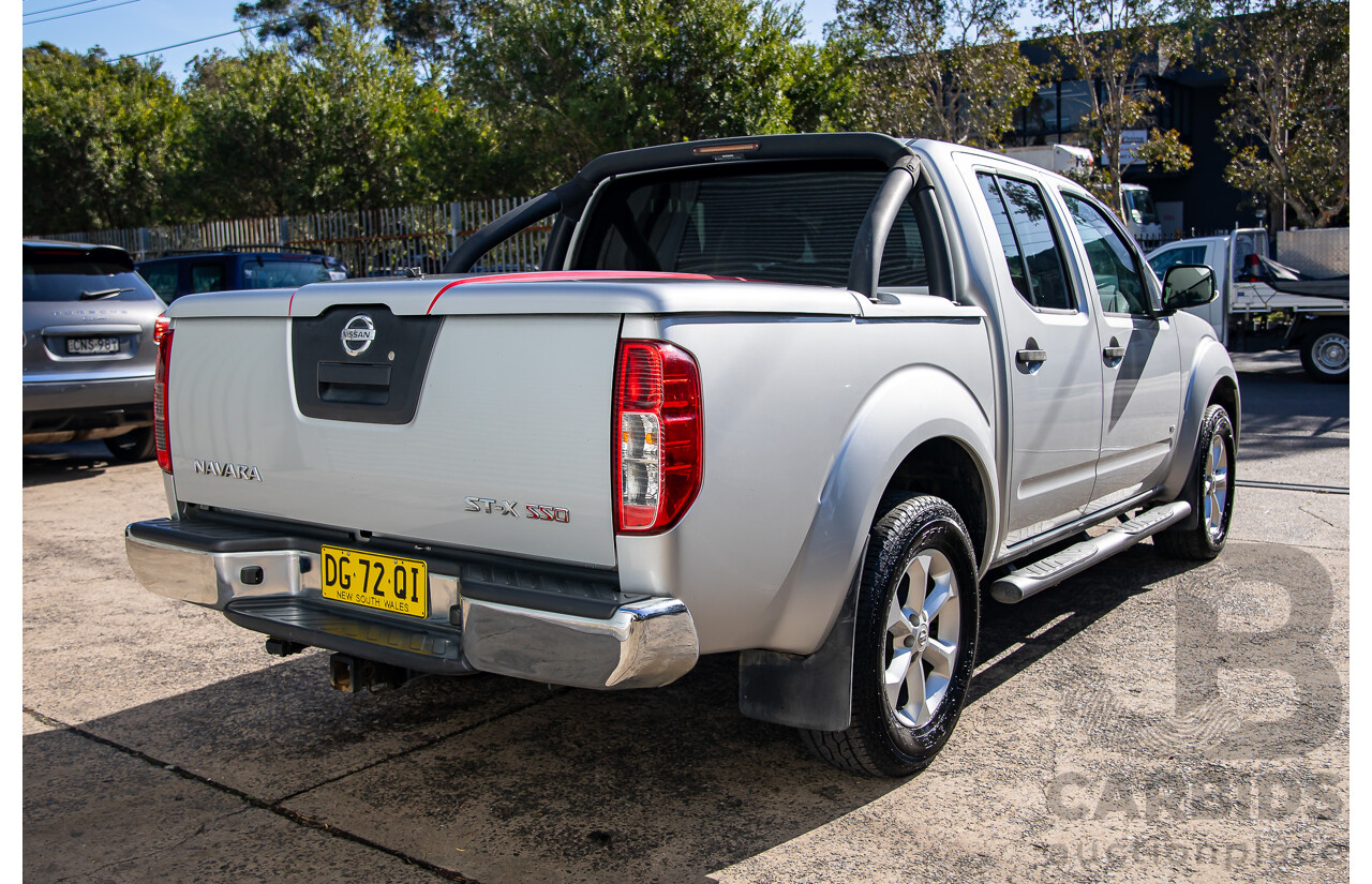 1/2012 Nissan Navara ST-X 550 (4x4) D40 Dual Cab Utility Brilliant Silver Metallic Turbo Diesel V6 3.0L