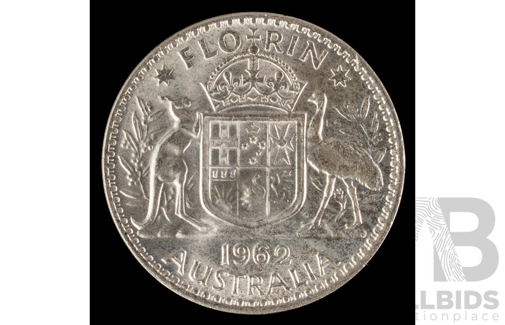 Australian 1960 UNC Silver Florin .500