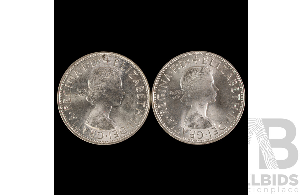 Two Australian 1963 UNC Silver Florins .500