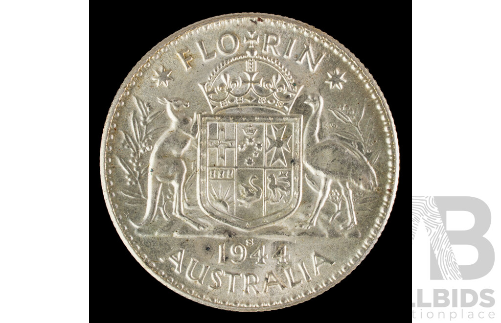 Australian 1944 Silver Florin, San Fransisco Mint .925