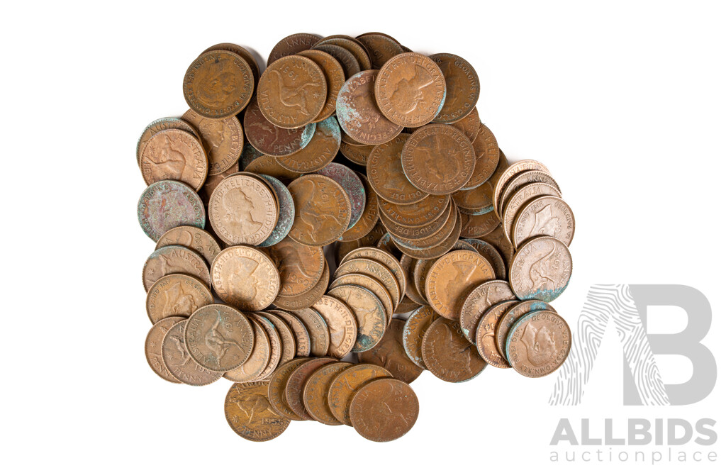 Collection of Australian KGVI/QE2 Pennies, Examples Spanning 1943 to 1964