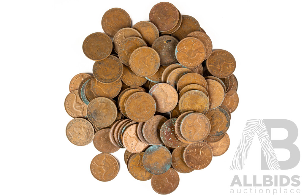 Collection of Australian KGVI/QE2 Pennies, Examples Spanning 1943 to 1964