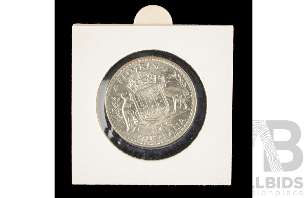 Australian 1956 QE2 Silver Florin .500