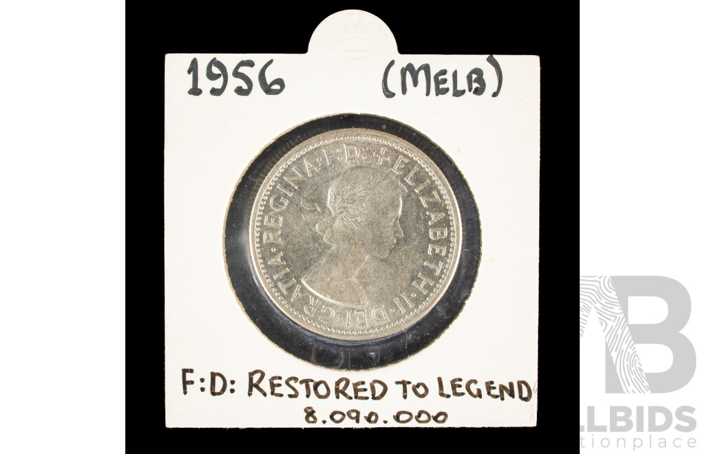 Australian 1956 QE2 Silver Florin .500