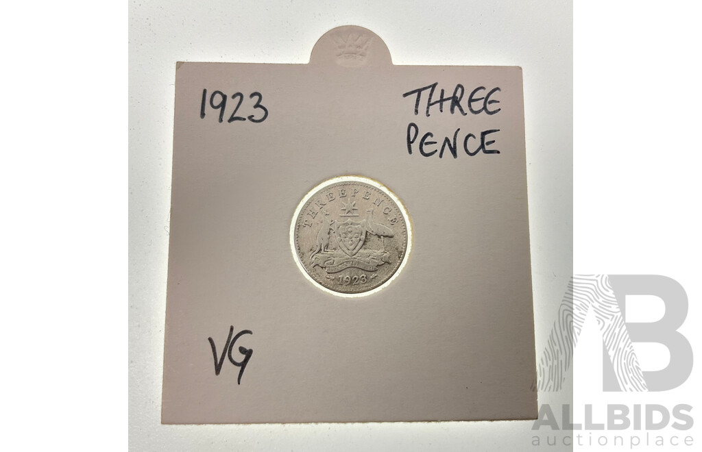Australian 1923 KGV Silver Threepence .925