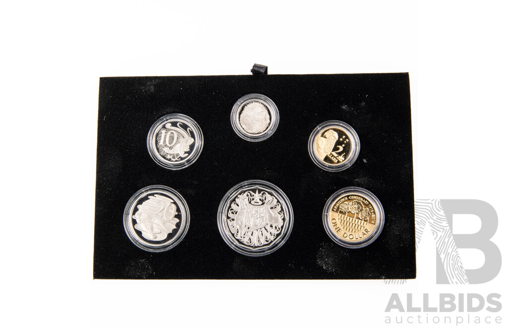 Australian RAM 2018 Six Proof Coin Set, Armistice One Hundred Years on