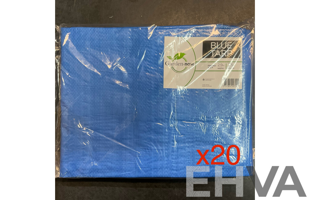 Garden.now Blue Tarp 2.9m X 3.5m - Lot of 20