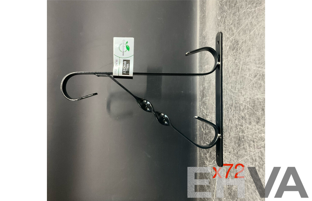 Garden.now Wall Bracket Black 25cm - Lot of 72 - RRP $576.00