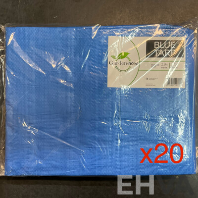 Garden.now Blue Tarp 2.9m X 3.5m - Lot of 20
