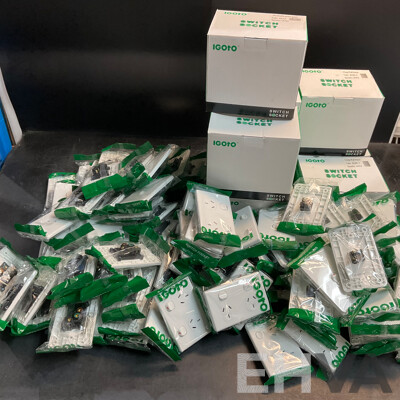 IGOTO Switch Socket Included Single/ Double Power Point, 1 Gang Wall Switch - Lot of 190
