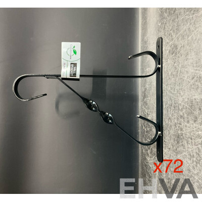 Garden.now Wall Bracket Black 25cm - Lot of 72 - RRP $576.00