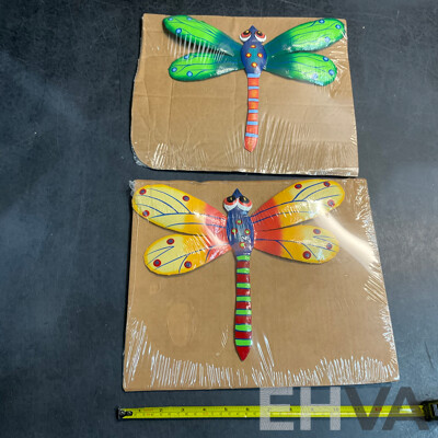 Metal Decorative Indoor Outdoor Hanging Wall Art - Dragonfly - Lot of 45