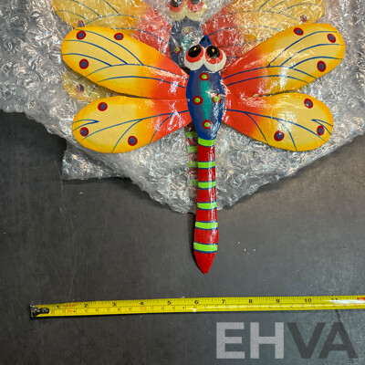 Metal Decorative Indoor Outdoor Hanging Wall Art - Gecko Lizard, Butterfly, Dragonfly - Lot of 58