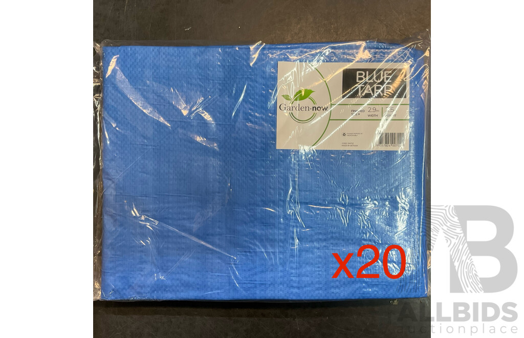 Garden.now Blue Tarp 2.9m X 3.5m - Lot of 20