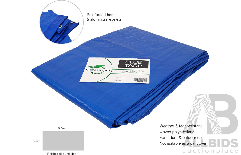 Garden.now Blue Tarp 2.9m X 3.5m - Lot of 20