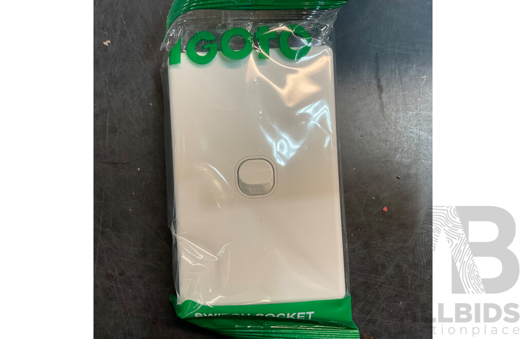 IGOTO Switch Socket Included Single/ Double Power Point, 1 Gang Wall Switch - Lot of 190