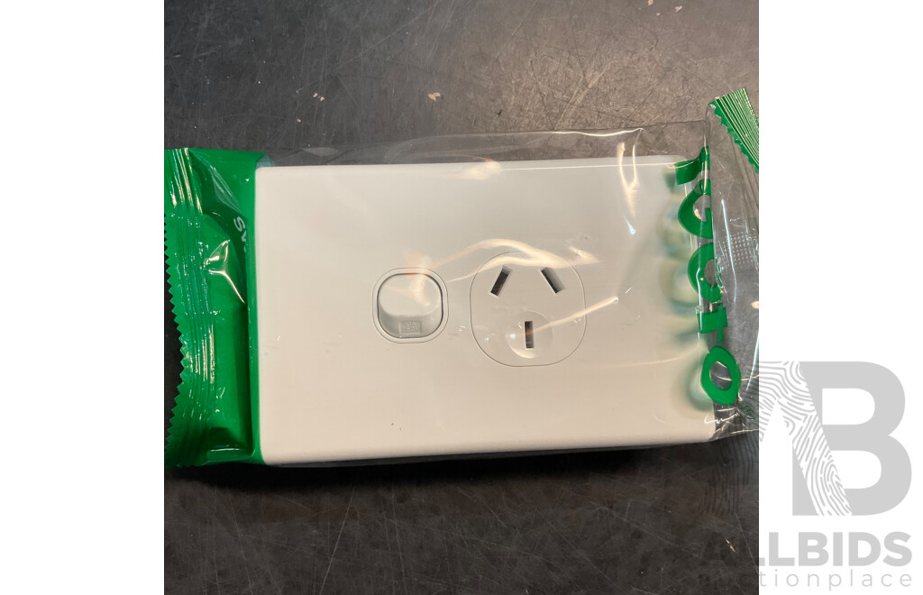 IGOTO Switch Socket Included Single/ Double Power Point, 1 Gang Wall Switch, Double Power Point with Extra Switch  - Lot of 180