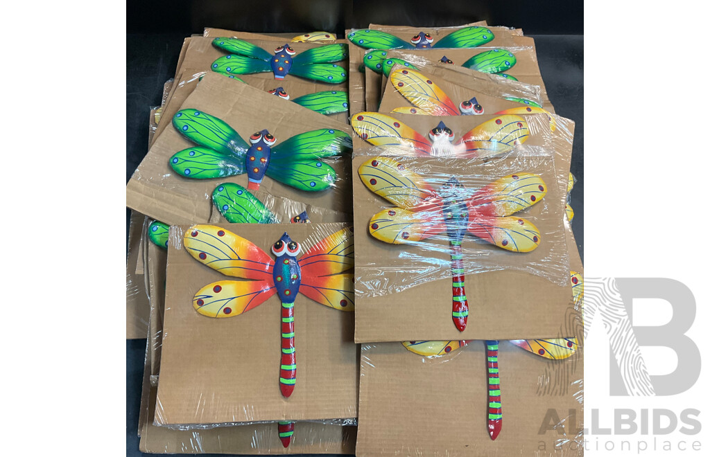 Metal Decorative Indoor Outdoor Hanging Wall Art - Dragonfly - Lot of 45