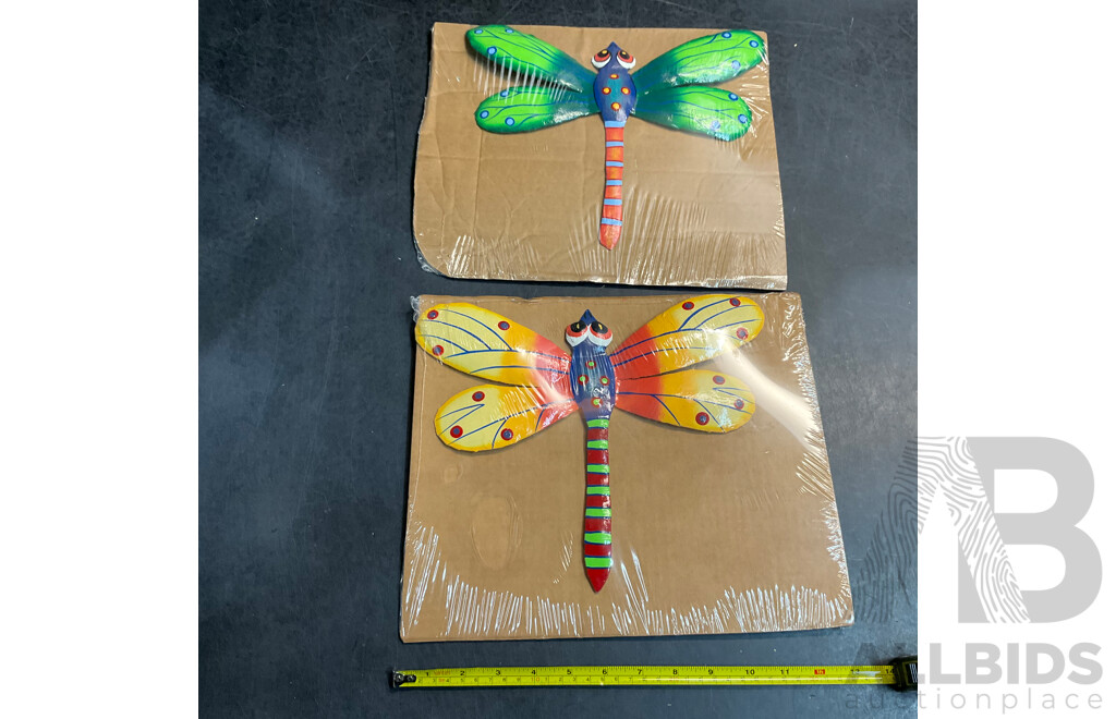 Metal Decorative Indoor Outdoor Hanging Wall Art - Dragonfly - Lot of 45