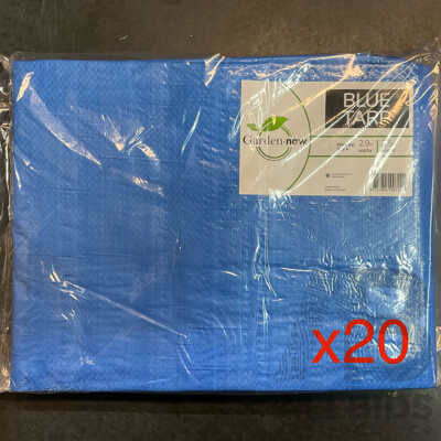 Garden.now Blue Tarp 2.9m X 3.5m - Lot of 20