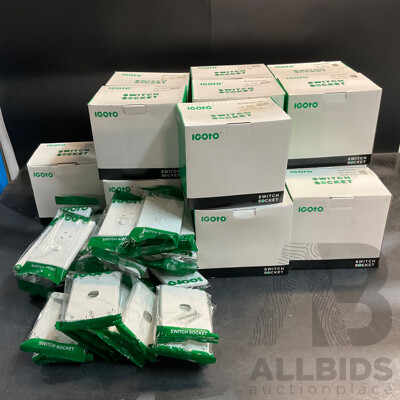IGOTO Switch Socket Included Single/ Double Power Point, 1 Gang Wall Switch, Switch Cover - Lot of 190