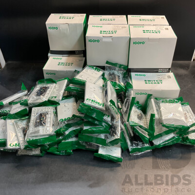 IGOTO Switch Socket Included Single/ Double Power Point, 1 Gang Wall Switch - Lot of 190