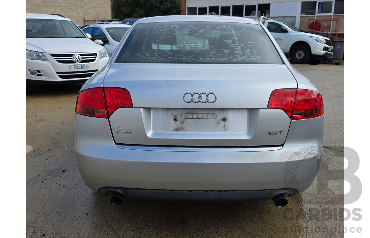 8/2005 Audi A4 1.8T B6 4d Sedan Silver Turbo 1.8L