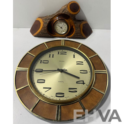 Two Vintage Austrlian Clocks - Mulga Wood and Metamec Quartz