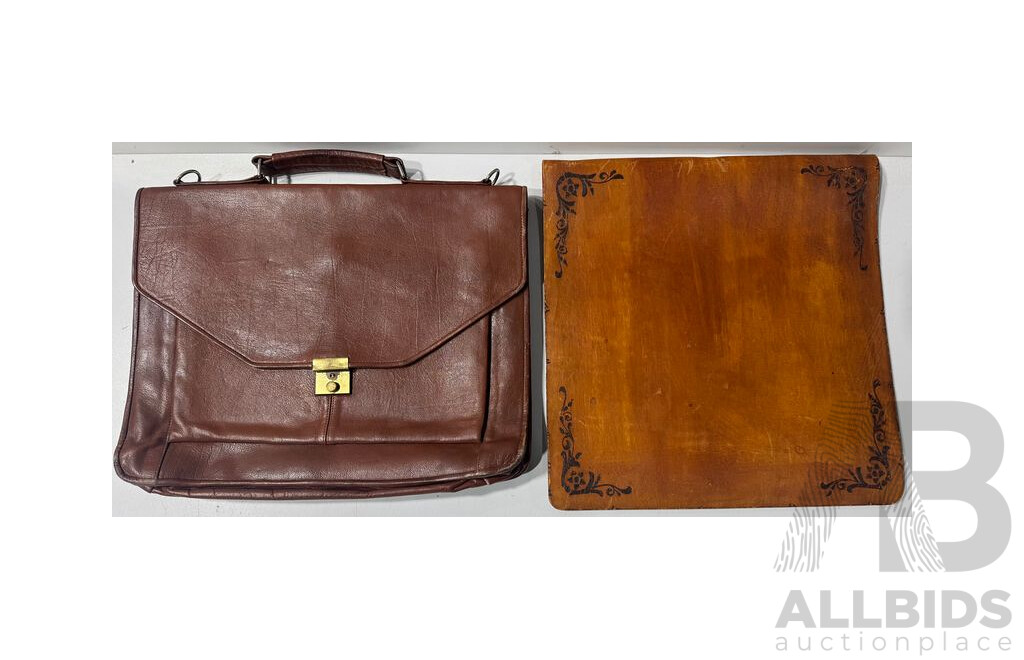 Vintage Leather Breifcase and Leather Binder