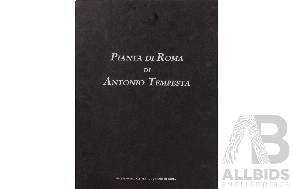 Antonio Tempesta, (Renaissance, Italian, 1555-1630), Pianta Di Roma (Map of Rome) (Original Version Dates Approx 1593), Reproduced Edition From 1991, Ink on Card, 45 x 34 cm (12 Sheets with Storage Portfolio)