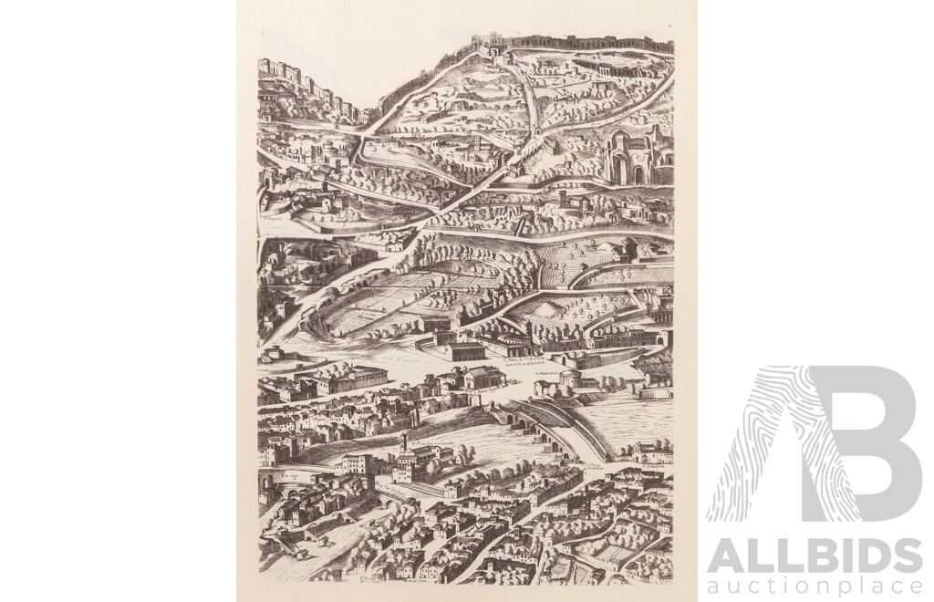 Antonio Tempesta, (Renaissance, Italian, 1555-1630), Pianta Di Roma (Map of Rome) (Original Version Dates Approx 1593), Reproduced Edition From 1991, Ink on Card, 45 x 34 cm (12 Sheets with Storage Portfolio)