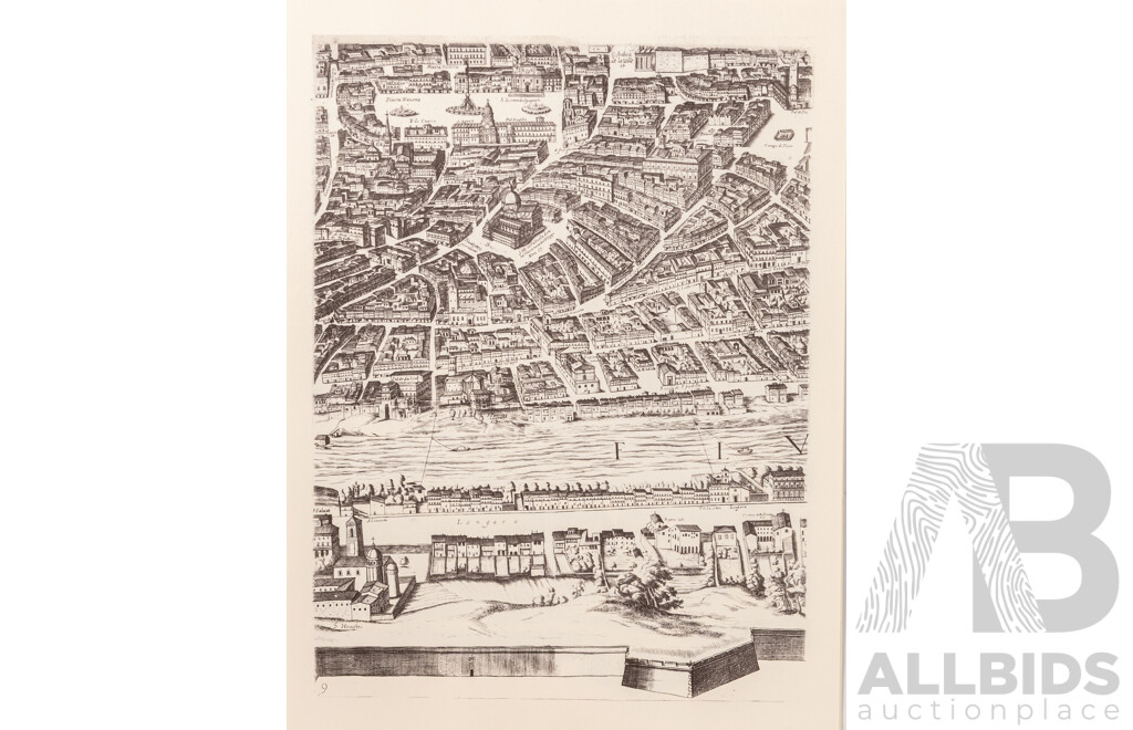 Antonio Tempesta, (Renaissance, Italian, 1555-1630), Pianta Di Roma (Map of Rome) (Original Version Dates Approx 1593), Reproduced Edition From 1991, Ink on Card, 45 x 34 cm (12 Sheets with Storage Portfolio)