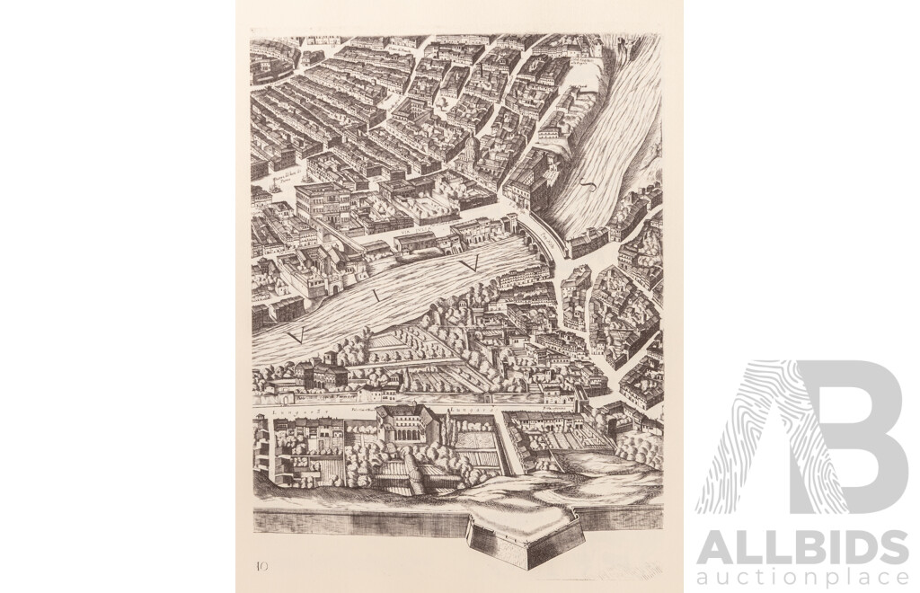 Antonio Tempesta, (Renaissance, Italian, 1555-1630), Pianta Di Roma (Map of Rome) (Original Version Dates Approx 1593), Reproduced Edition From 1991, Ink on Card, 45 x 34 cm (12 Sheets with Storage Portfolio)