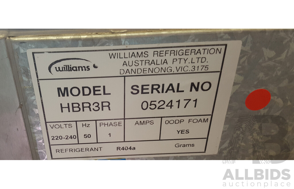 Williams Stainless Steel Three Door Under Bench Fridge
